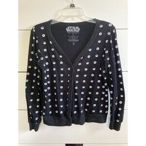 Her Universe Star Wars Rebel Imperial Symbols Black Long Sleeve Cardigan Sweater